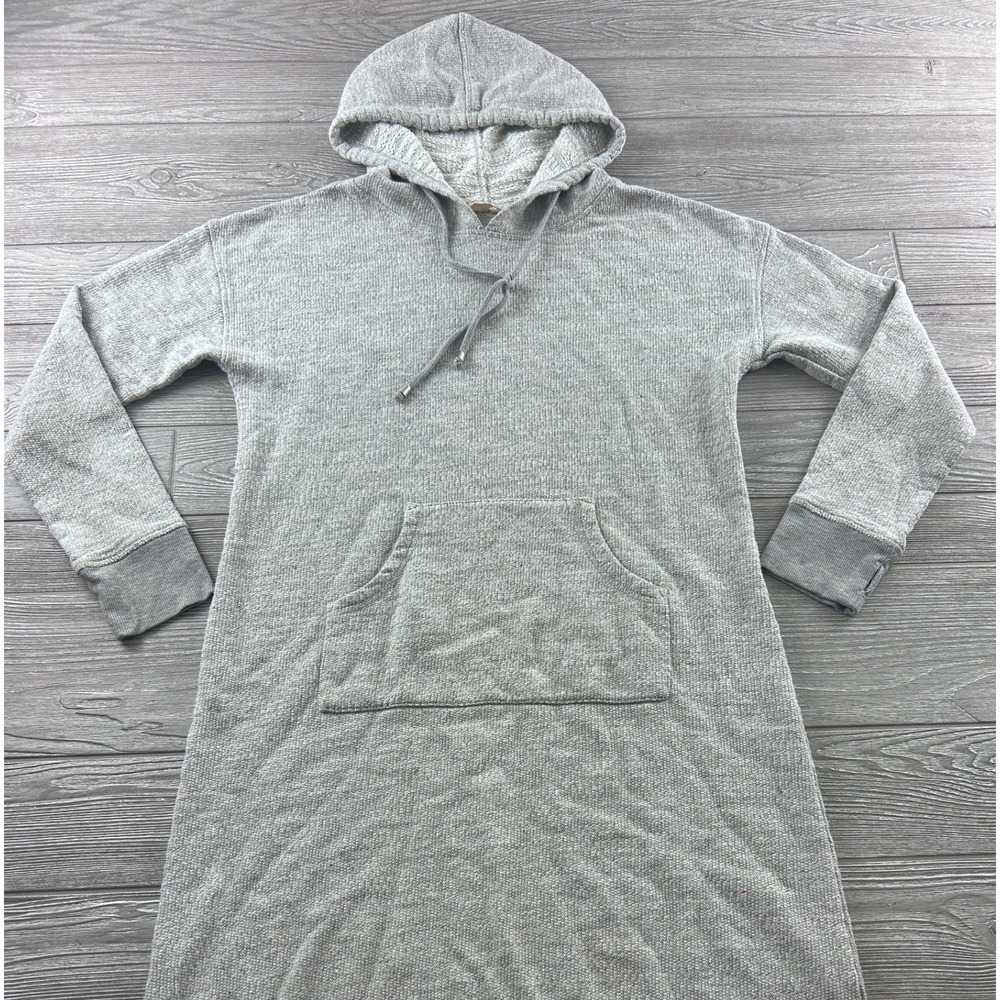 Soft Surroundings Gray Marl Flecked Hoodie Midi Dress Long Sleeve Pockets TL